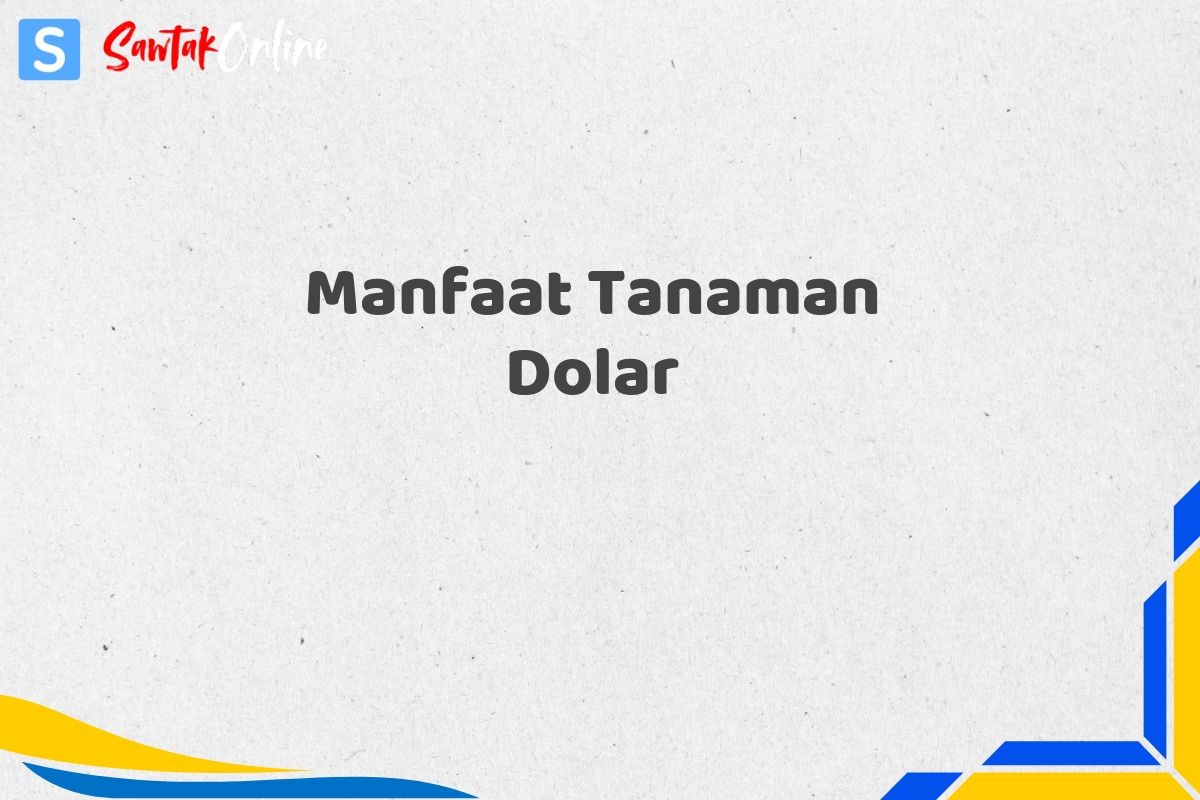 Manfaat Tanaman Dolar