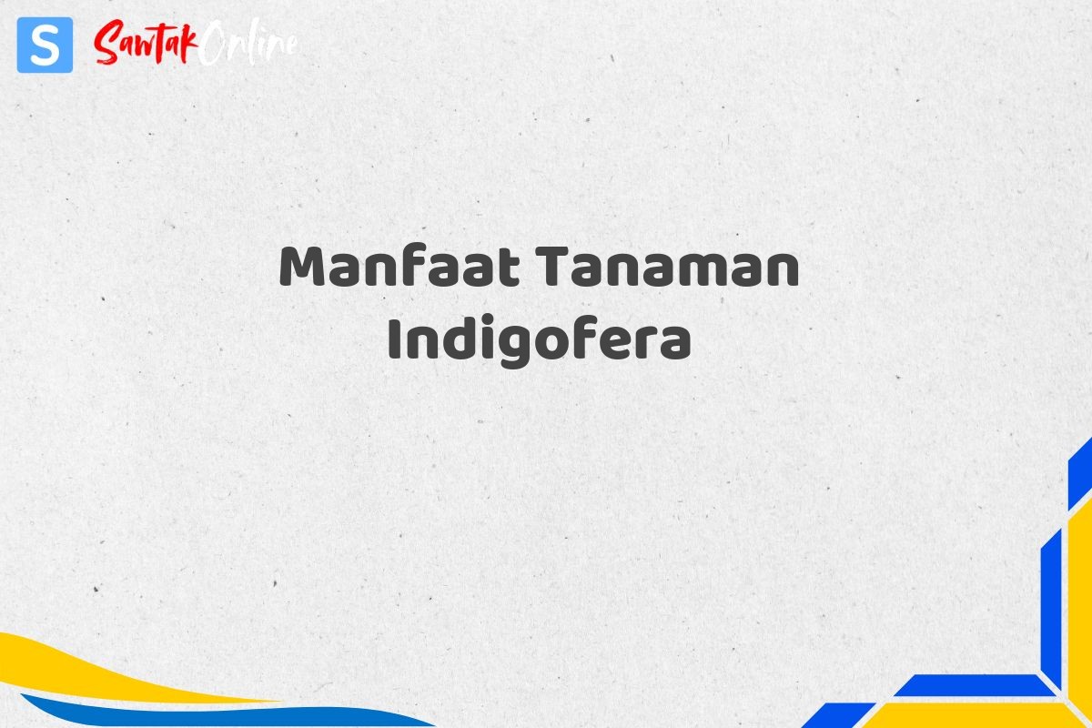 Manfaat Tanaman Indigofera