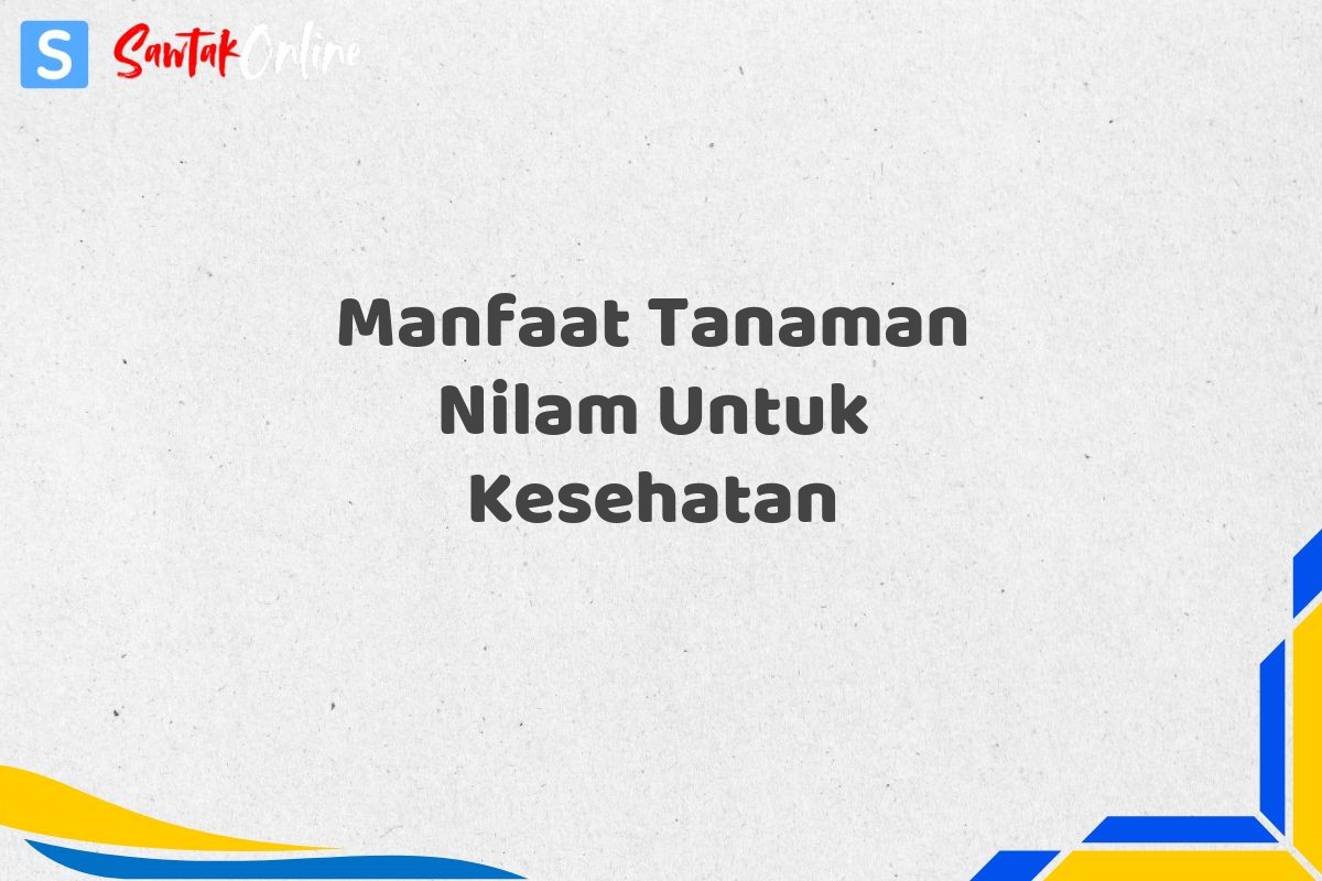 Manfaat Tanaman Nilam Untuk Kesehatan