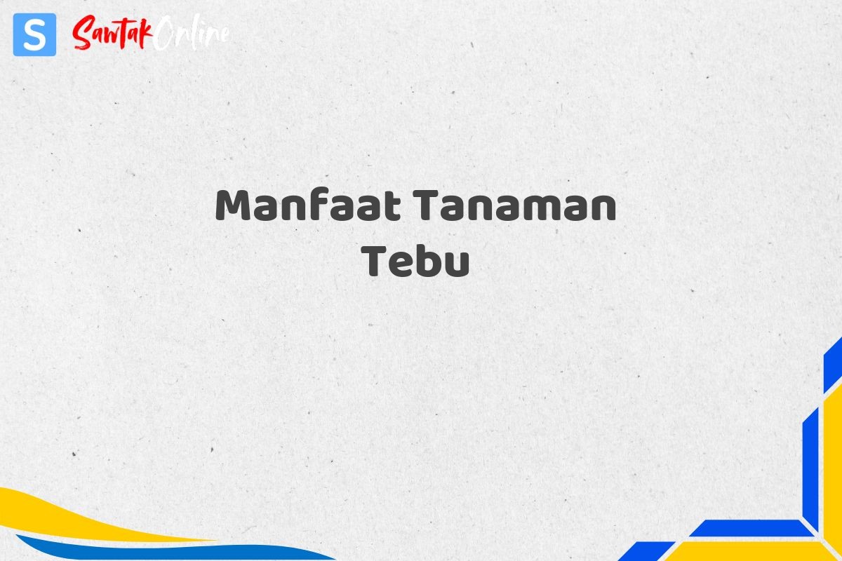 Manfaat Tanaman Tebu
