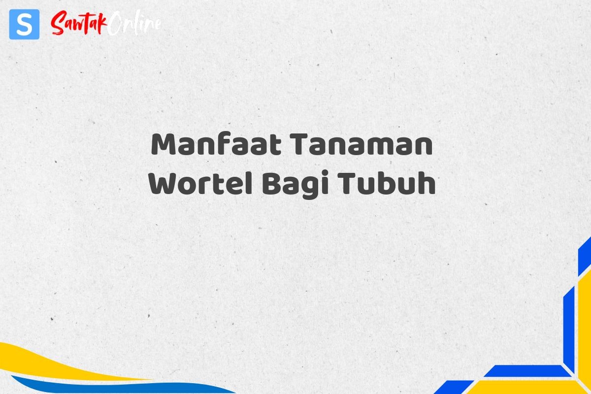 Manfaat Tanaman Wortel Bagi Tubuh